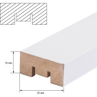 Интерьерная рейка Стильный Дом 2700x16x35 мм, белый, упаковка 11 шт. v530620
