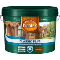 Быстросохнущая пропитка-антисептик 3 в 1 Pinotex CLASSIC PLUS (тиковое дерево; 9 л) 5727950