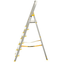 Алюминиевая профессиональная с анодированным покрытием стремянка Алюмет с широкими ступенями 6 ступеней. Серия АS706