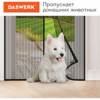 Москитная дверная сетка на магнитах DASWERK 100x210 см, антимоскитная, черная 607985