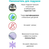 Ортопедическая подушка ПРОСТО ПОДУШКА с эффектом памяти "№8" К1308