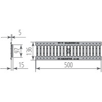 Чугунная решетка Aquastok щелевая Norma DN100 B125 500x136x15 (31013B) 549108