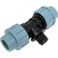 Тройник ПНД компрессионный с наружной резьбой (20 ммx1/2") AV Engineering AVE1092012