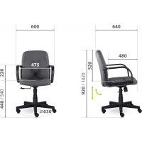 Кресло UTFC Фест Н пластик Moderno 02 серое ДКФест01