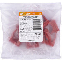 Крепеж-клипса для трубы TDM ELECTRIC ПНД, 20 мм, красная, 10 шт. SQ0405-0142