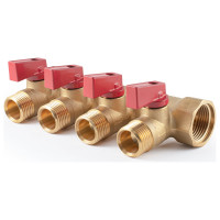 Коллектор с шаровыми кранами  PROFACTOR в/н 3/4" х 4 вых 1/2"нар PF MV 264.4