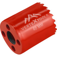 Коронка биметаллическая по металлу 40 мм vertextools 2525-40