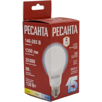 Светодиодная лампа Ресанта LL-R-A65-15W-230-6K-E27 груша, 15Вт, холодный, Е27 76/1/75