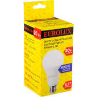Светодиодная лампа Eurolux LL-E-A70-20W-230-6K-E27 груша, 20Вт, холодный, Е27 76/2/77