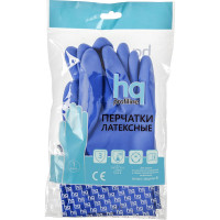 Латексные многоразовые перчатки HQ profiline КЩС синие, р-р M /50/1 74734