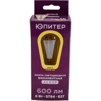 Светодиодная филаментная лампа ЮПИТЕР E27 ST64 6 Вт 3000К JP6006-01