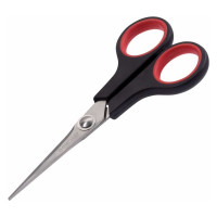 Ножницы ОФИСМАГ Soft Grip 140 мм, резиновые вставки, черно-красные, 3-х сторонняя заточка 236454
