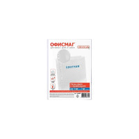 Перфорированные папки-файлы ОФИСМАГ А4, комплект 100 шт, матовые, плотные, 60 мкм 229666