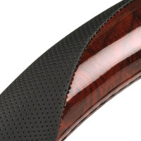 Чехол на руль Heyner LUX черный c коричневыми вставками, d 37-39 604000
