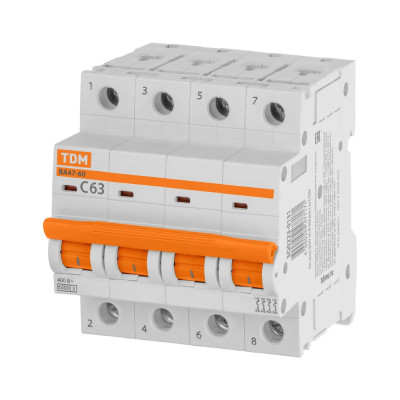 Автоматический выключатель TDM ELECTRIC ВА47-125 3Р 40А 15кА х-ка D SQ0223-0131