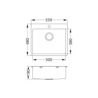 Мойка ALVEUS QUARTO 10 BRS-90 550x480 в комплекте с сифоном 1124382