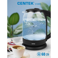 Чайник Centek стекло 1.8л, 1900Вт, LED индикатор, Защита от перегрева, Фильтр от накипи. CT-0010