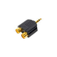 Переход 3.5мм штекер стерео - 2 x RCA гнездо Pro Legend пластик Gold, Gold, PL2267