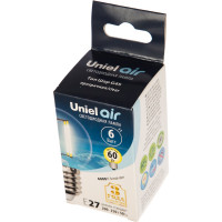 Светодиодная лампа Uniel LED-G45-6W/NW/E27/CL GLA01TR . Форма шар, прозрачная. UL-00002208