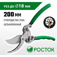 Цельнокованый плоскостной секатор 200 мм РОСТОК PC-15  423005_z01