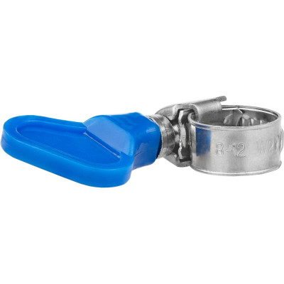 Обжимной хомут из нержавеющей стали MasterProf 8-12 мм, бабочка ИС.140085