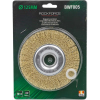Кордщетка дисковая латунная для УШМ 125 мм, в блистере ROCKFORCE RF-BWF005(29085)