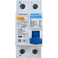 Дифференциальный автомат ANDELI DZ59LE-40 1P+N 16A 30mA х-ка С 4.5kA ADL02-052