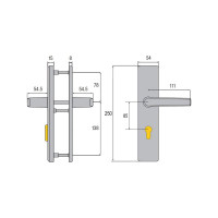 Бронированный гарнитур ABUS BLZS 85/8 DD F3 цвет латуни PZ85, ручка/ручка, Class ES 1 64657