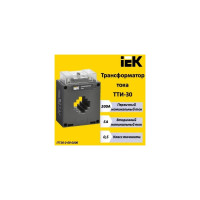 Трансформатор IEK ТТИ-30 200/5А 5ВА, класс точности 0.5, ИЭК ITT20-2-05-0200