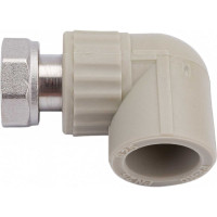 Угольник комбинированный с накидной гайкой VALFEX PP-R серый, 25 мм х3/4", 90 градусов 10138025Г 127-1635