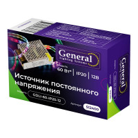 Светодиодный драйвер General Lighting Systems, GDLI-60-IP20-12 12В 60Вт 5А IP20 110-240В 512400