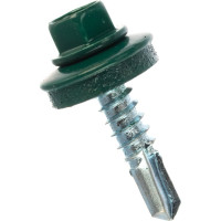 Кровельный саморез Госкреп 5.5х25 мм, RAL 6005, зеленый мох, 60 шт., пластиковый контейнер, 280 мл 2-0018360