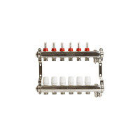 Коллекторная группа VRT 1"х3/4", евроконус, 6 выходов, c расходомерами 530145