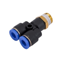 Фитинг цанговый Y-образный трубка 6 мм, внешняя резьба 1/4" Pegas pneumatic 5703