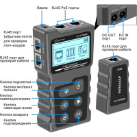 Тестер кабеля 5Bites UTP, STP, TEL, POE, TDR, LCD, FLASH LY-CT009