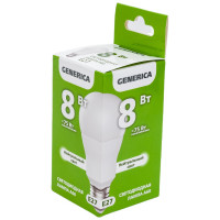 Светодиодная лампа GENERICA A60 груша 8Вт 230В 4000К E27 LL-A60-08-230-40-E27-G
