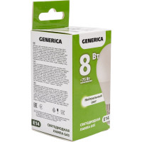 Светодиодная лампа GENERICA G45 шар 8Вт 230В 4000К E14 LL-G45-08-230-40-E14-G