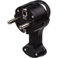 вилка круглая плоская с кольцом черная 16а 250в TDM ELECTRIC SQ1806-0196