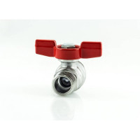 Шаровой кран Giacomini 1/2, НН, ручка-бабочка красная, хромированный R253D R253X003