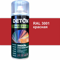 Эмаль DETON алкидная, атмосферостойкая, красный, RAL 3001, аэрозоль 520 мл DTN-A46798