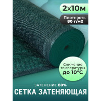 Сетка фасадная зеленая затеняющая (2x10 м, 80 г/кв.м) Доминар P84192