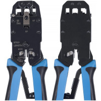 Обжимной инструмент Cabeus для RJ-45 (8р8с), RJ-11/12 (6р6с, 6р4с, 6р2с), 4р4с, 4р2с, профессиональный, с храповым механизмом HT-2008AR