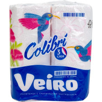 Бумажные полотенца VEIRO Linia Colibri 3 слоя, 2 рулона 8П32