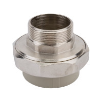 Муфта комбинированная разъемная с наружной резьбой VALFEX PP-R серая, 63 мм х2" 10156050Г 127-0352