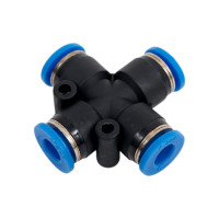 Фитинг цанговый крестообразный для соединения трубок диаметром 6 мм SHPI PZA 06