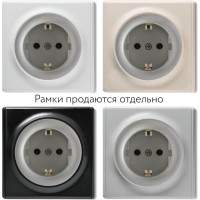 Розетка OneKeyElectro с заземлением, защитные шторки, цвет серый 1E10101302 2172833