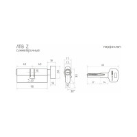Цилиндровый механизм НОРА-М ЕСО Z ЛПВ-90 45-45 хром 15551