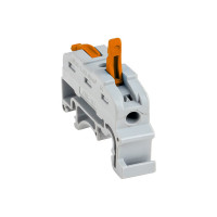 Строительно-монтажная клемма EKF PROxima СМК 222-421, на DIN-рейку, проходная, 1 полюс, 0,08-4мм2 25 шт. plc-smk-421-din