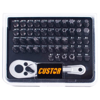 Набор бит с трещоткой CUSTOR PH PZ SL HEX TORX 51 предмет HL-51AOSBT1A34A
