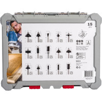 Набор фрез смешанный (15 шт; хвостовик 6 мм) Bosch 2607017471